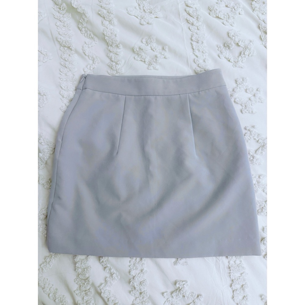 Milly High Waisted Mini Skirt In Cool Gray - Picture 6 of 7